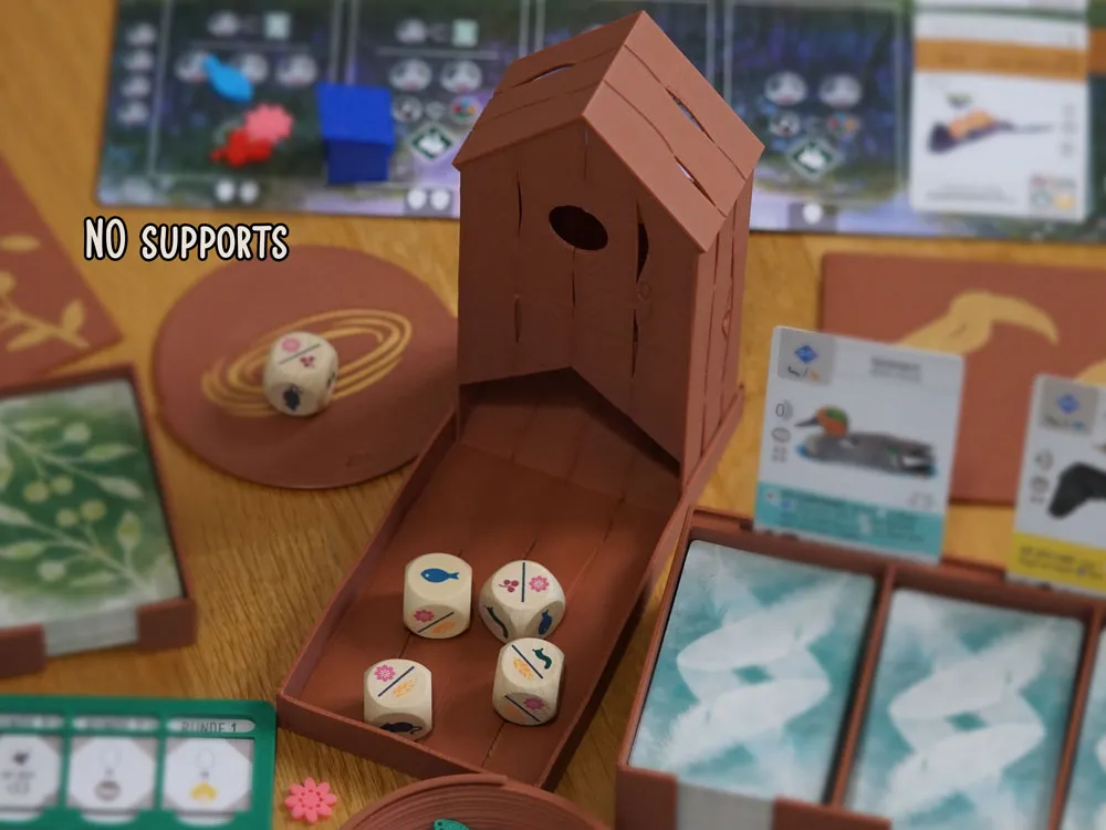 Wood Dice Tower "Bird House", e.g. for Wingspan - Board Games, in stock in India