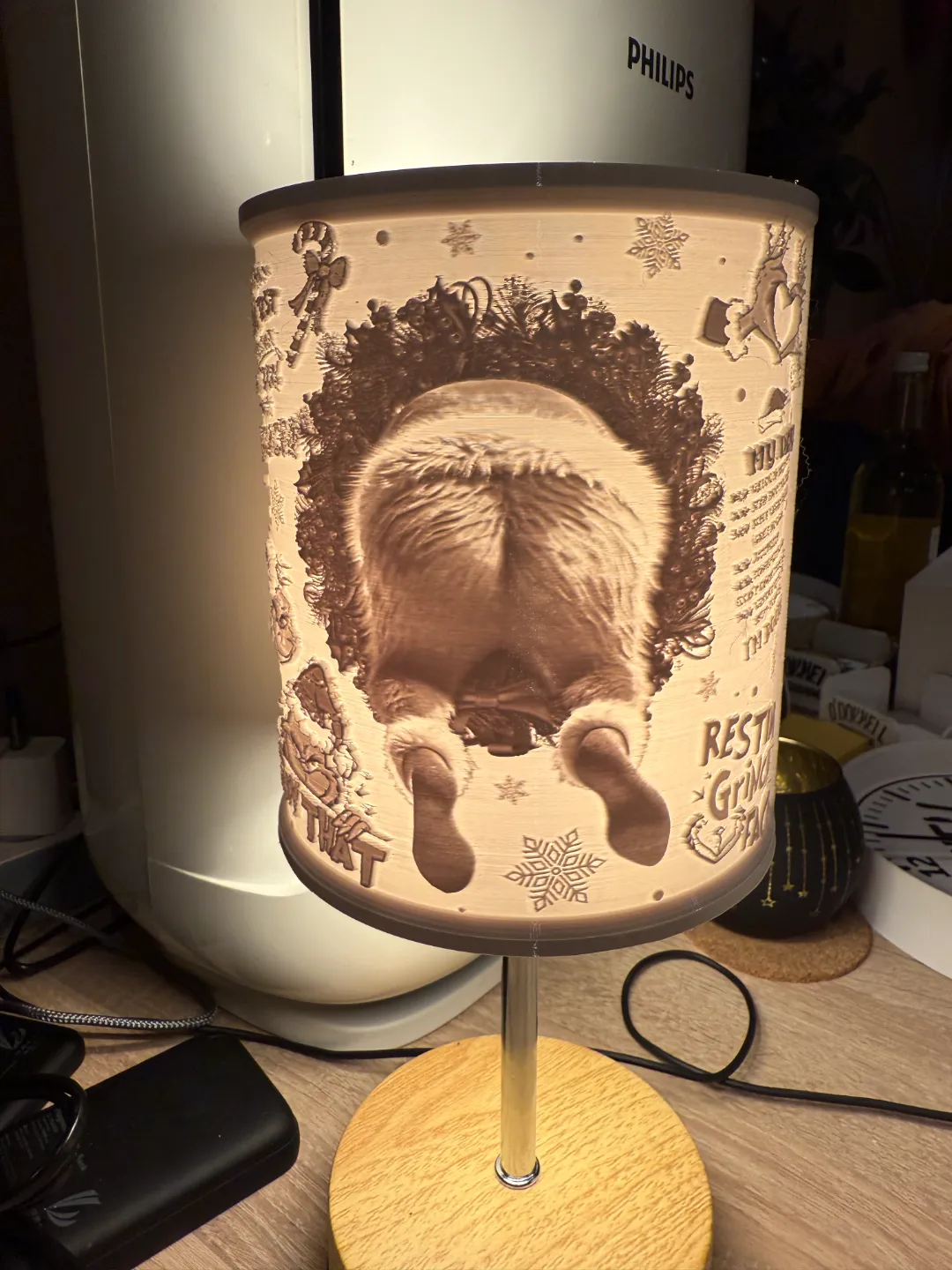 Grinch Light Lampenschirm Lamp Lithophane, photo 3 of 3 - Grinch Light Lampenschirm Lamp Lithophane Household