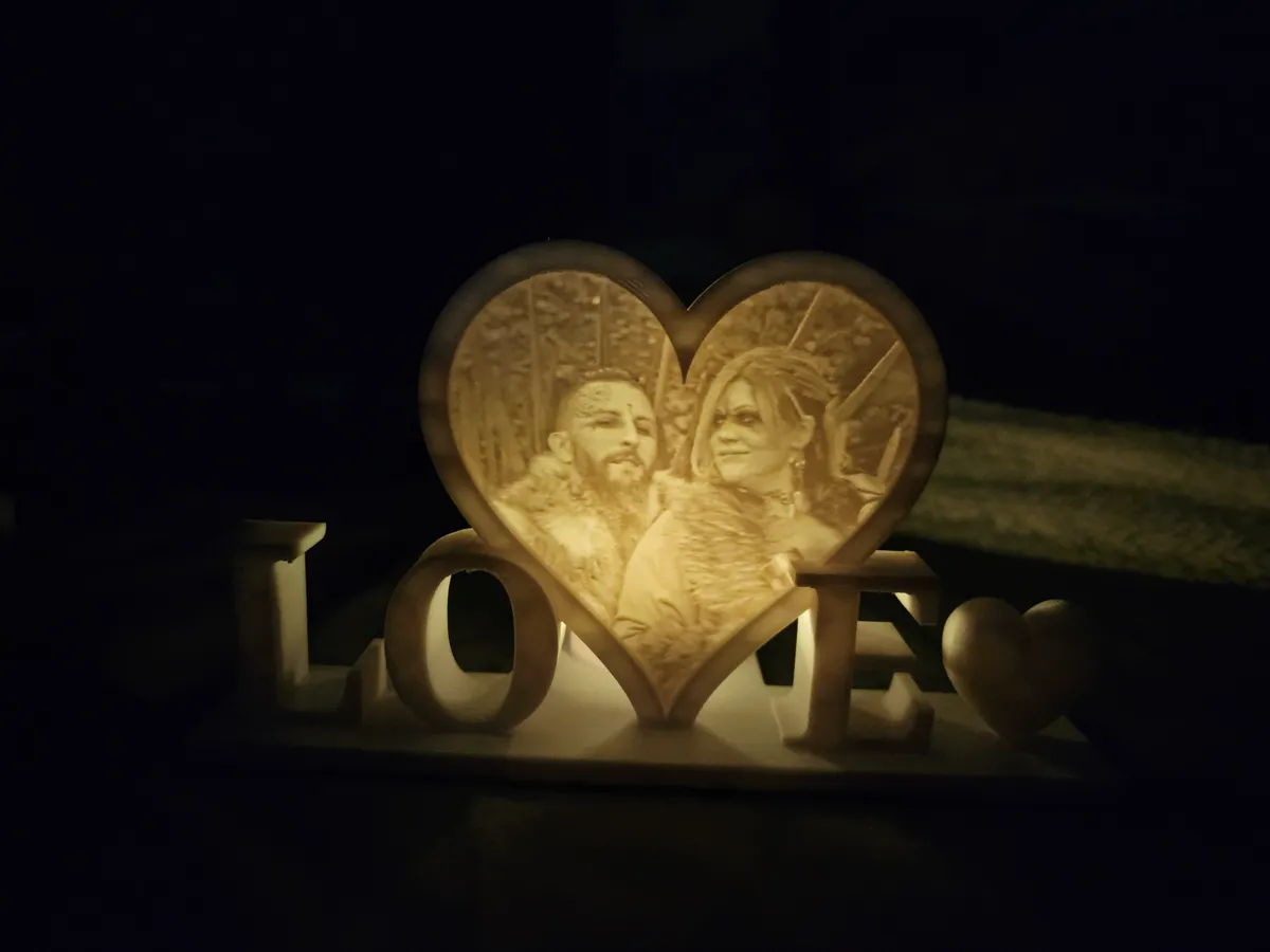 Valentines Love Lithophane tea light ornament
