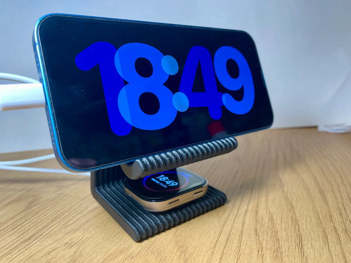 Phone Stand with Watch Charger Slot