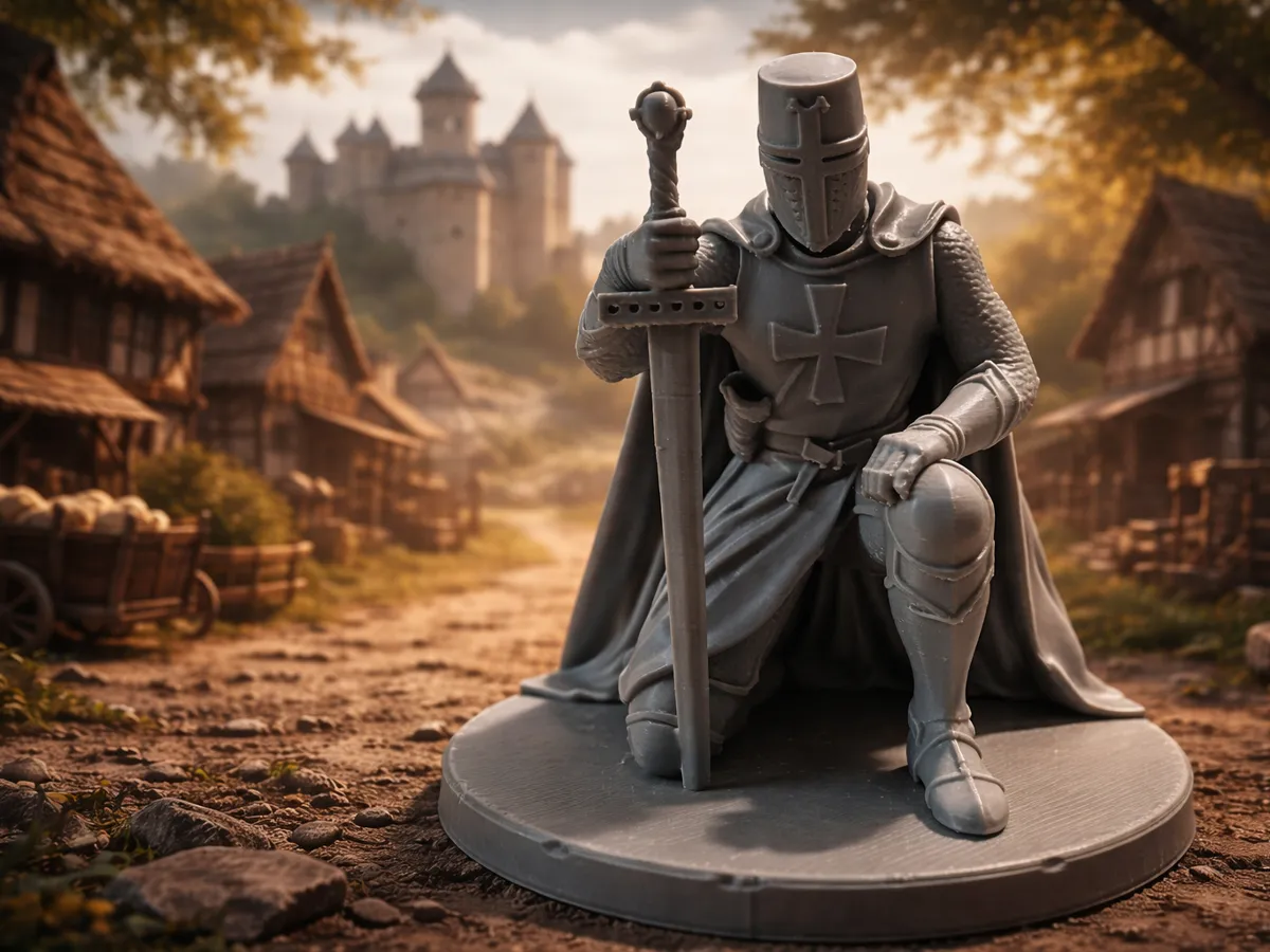 Kneeling knight templar