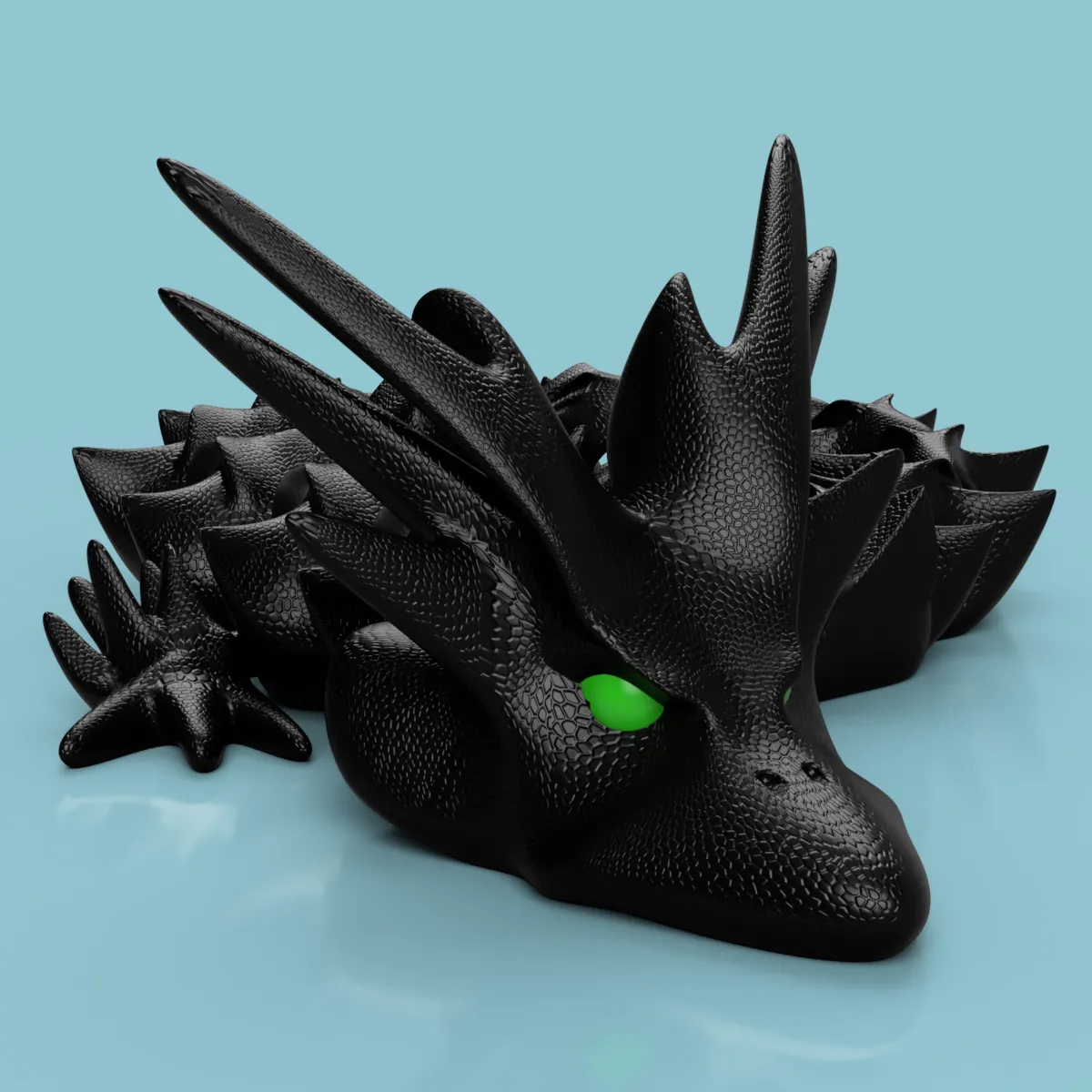 'HORNY DRAGON' , ARTICULATED DRAGON, photo 2 of 4 - 'HORNY DRAGON' , ARTICULATED DRAGON Fidget & Sensory Toys