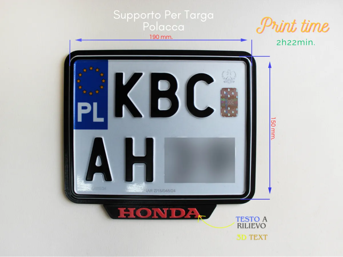 Motorcycle License Plate Holder for Polish Plates - Motorcycle Parts & Covers, in stock