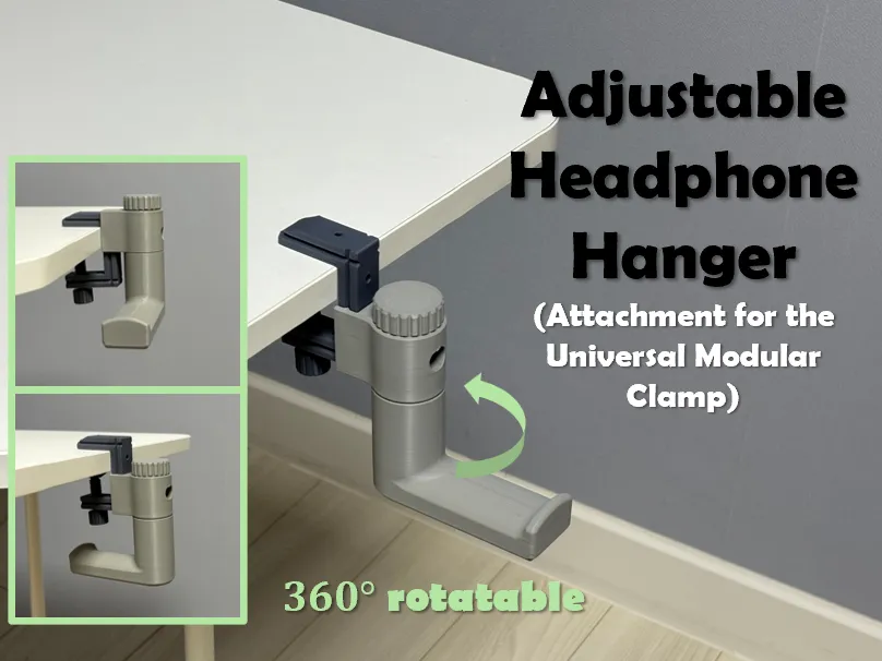 Adjustable Headphone Hanger (desk clamped)