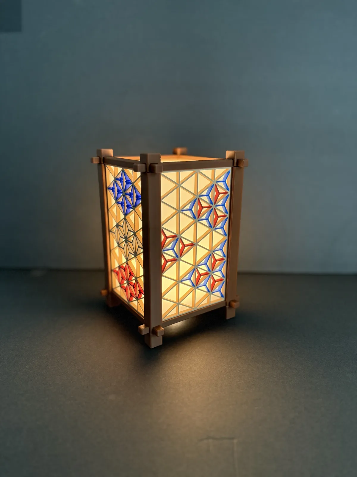Japanese Kumiko Lamp, Modular Swap-Out Patterns, photo 3 of 4 - Japanese Kumiko Lamp, Modular Swap-Out Patterns Lamps & Lighting