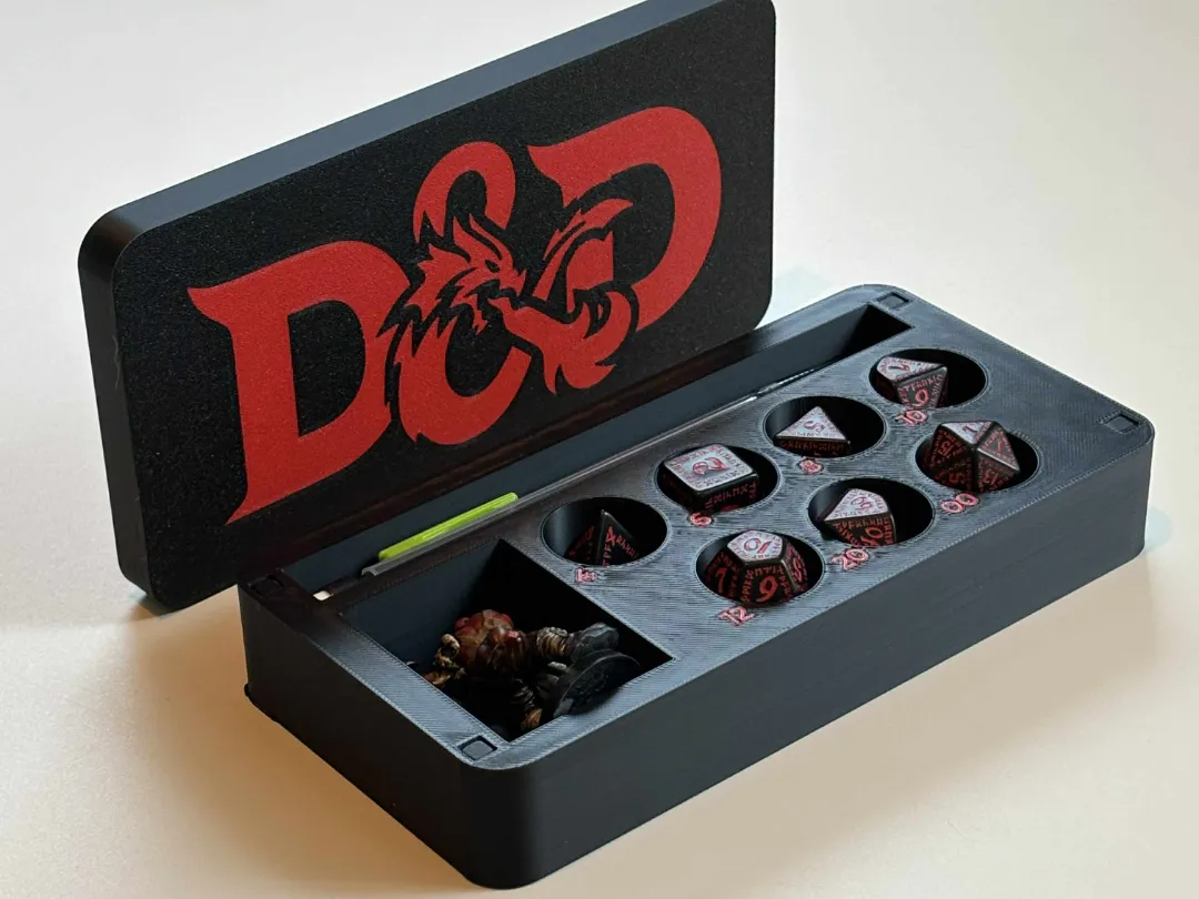 D&D Dice, Mini and Pen Storage Tabletop Box