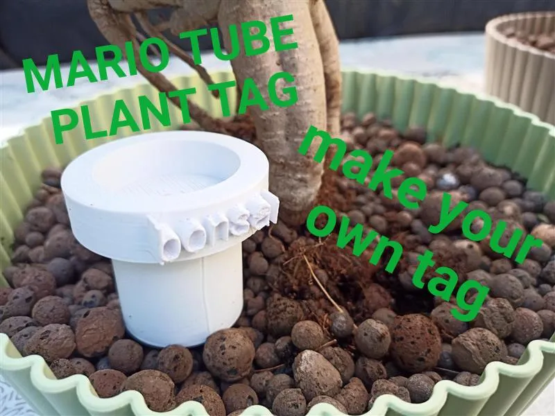 mario tube plant tag
