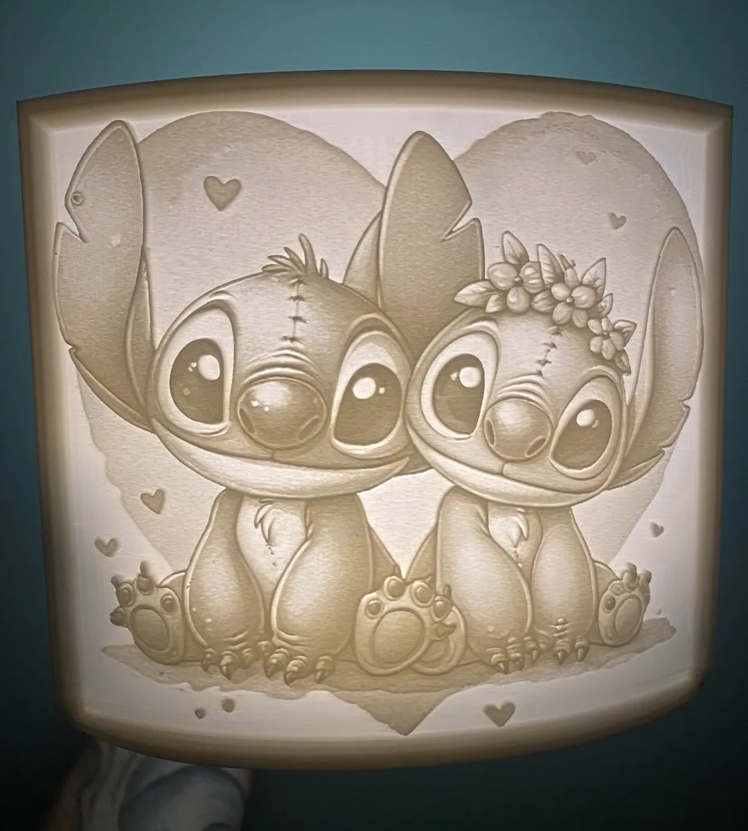 stitch and angel heart - Photo Art & Lithophanes, in stock in India