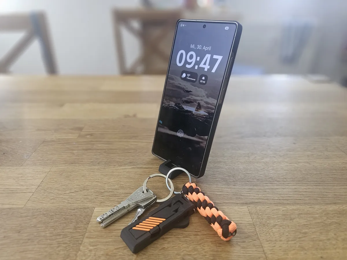 Foldable Keychain Phone Stand with Whistle, photo 3 of 4 - Foldable Keychain Phone Stand with Whistle Keychains