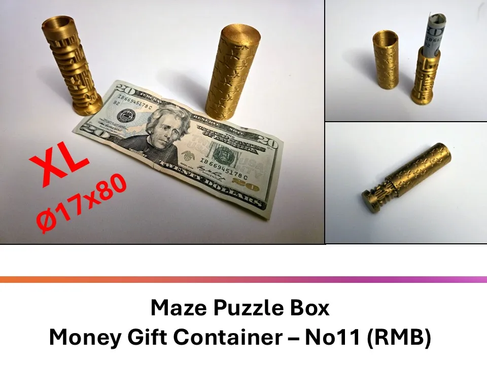Maze Puzzle Box Money Gift Container, No11 - XL