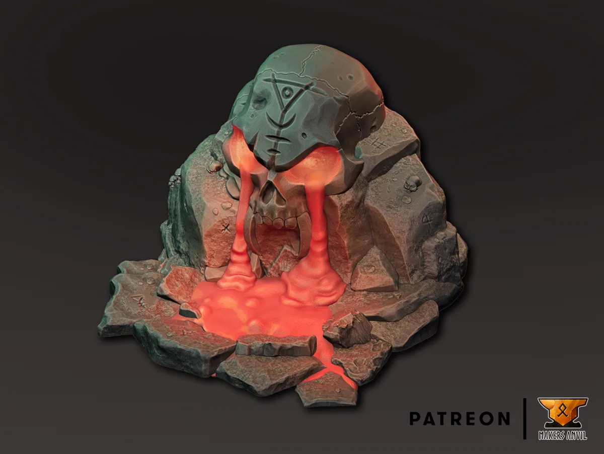 Wargame Fantasy - Lava Skull, photo 4 of 4 - Wargame Fantasy - Lava Skull Figurines & Collectibles