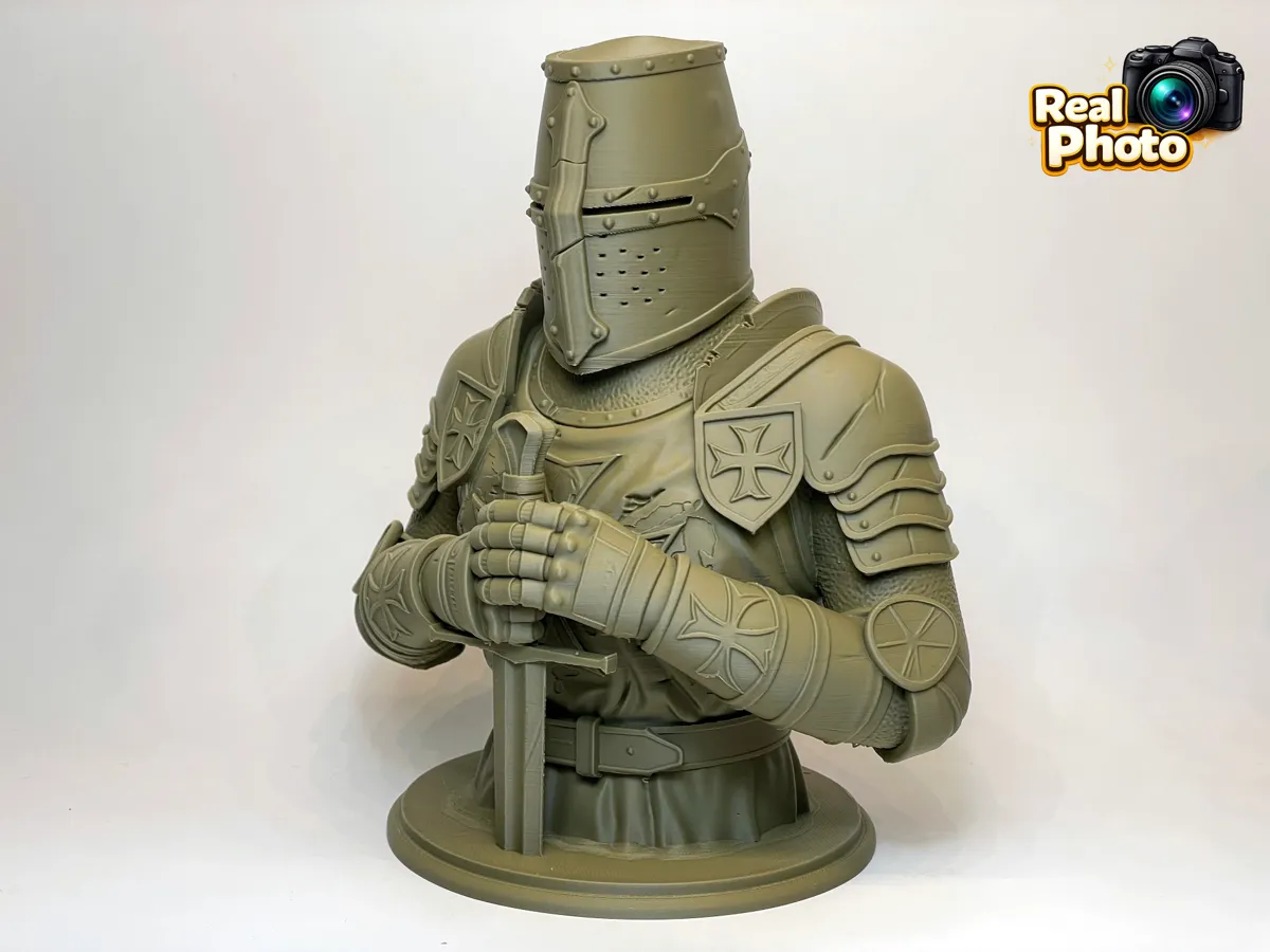 Stoic Templar Knight Bust, War Torn Crusader