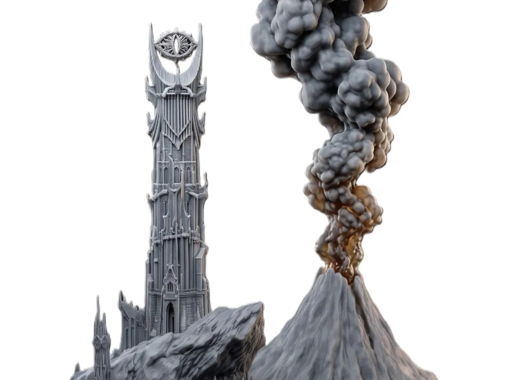 Barad-dûr & Mount Doom, Land of Mordor - Architecture, in stock in India