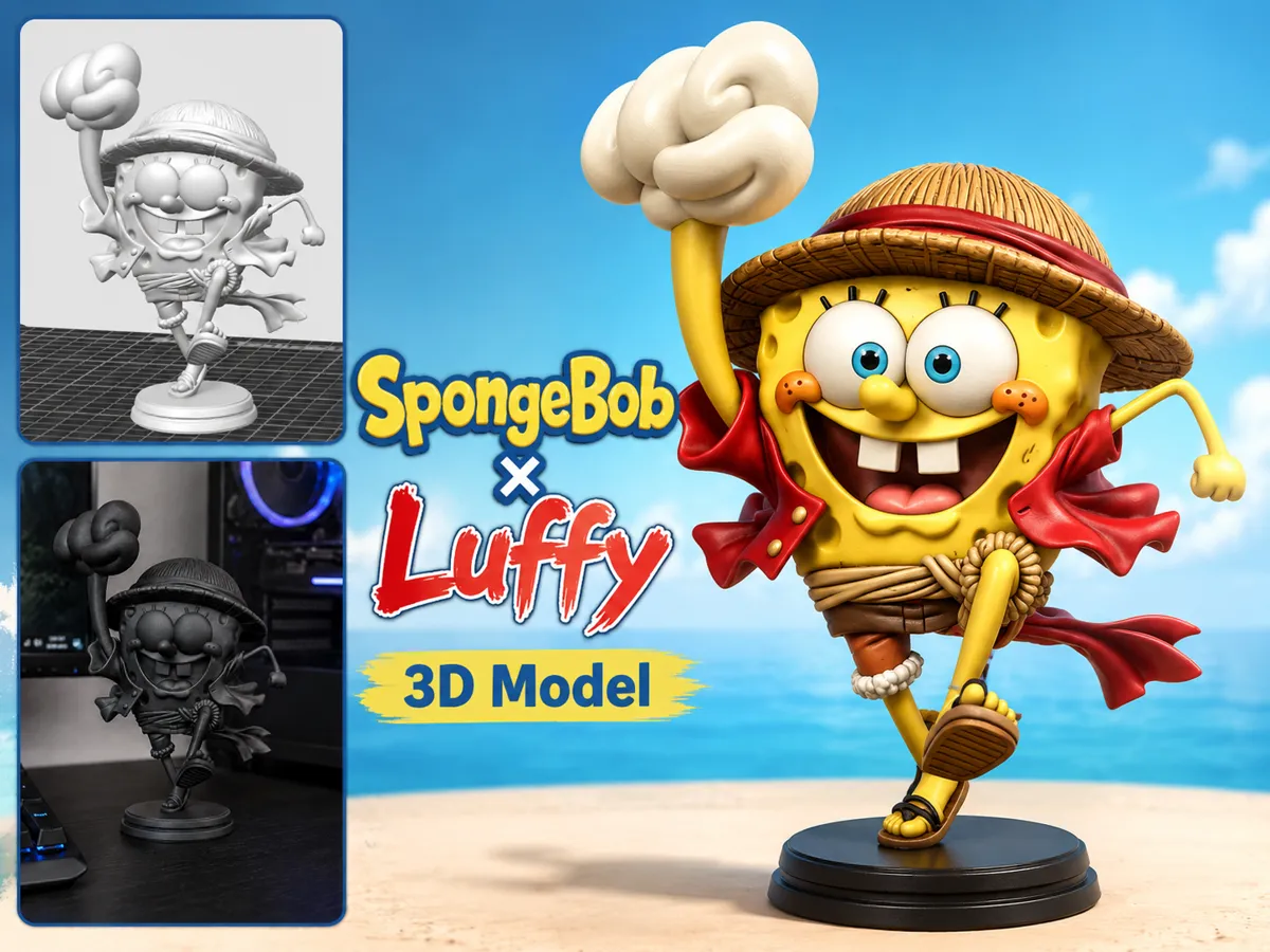 SpongeBob × Luffy, One Piece Pirate Crossover - Sculptures, in stock in India