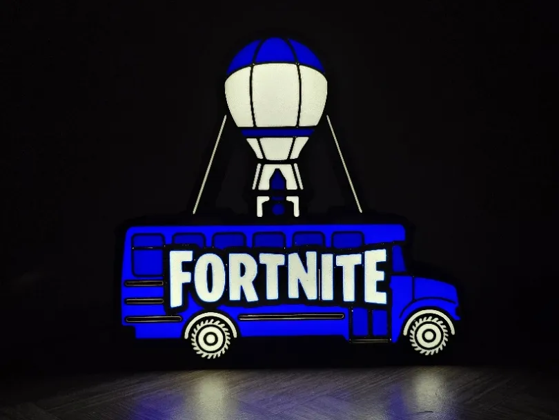 Fortnite Battle Bus LED Lightbox - Decor, in stock in India