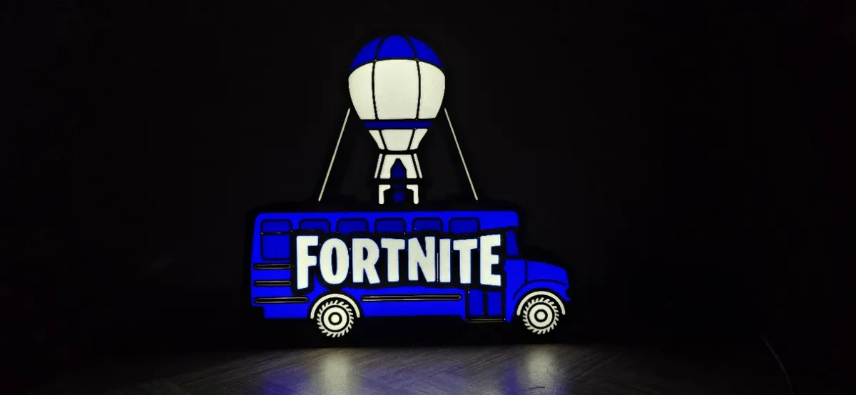 Fortnite Battle Bus LED Lightbox, photo 2 of 4 - Fortnite Battle Bus LED Lightbox Household