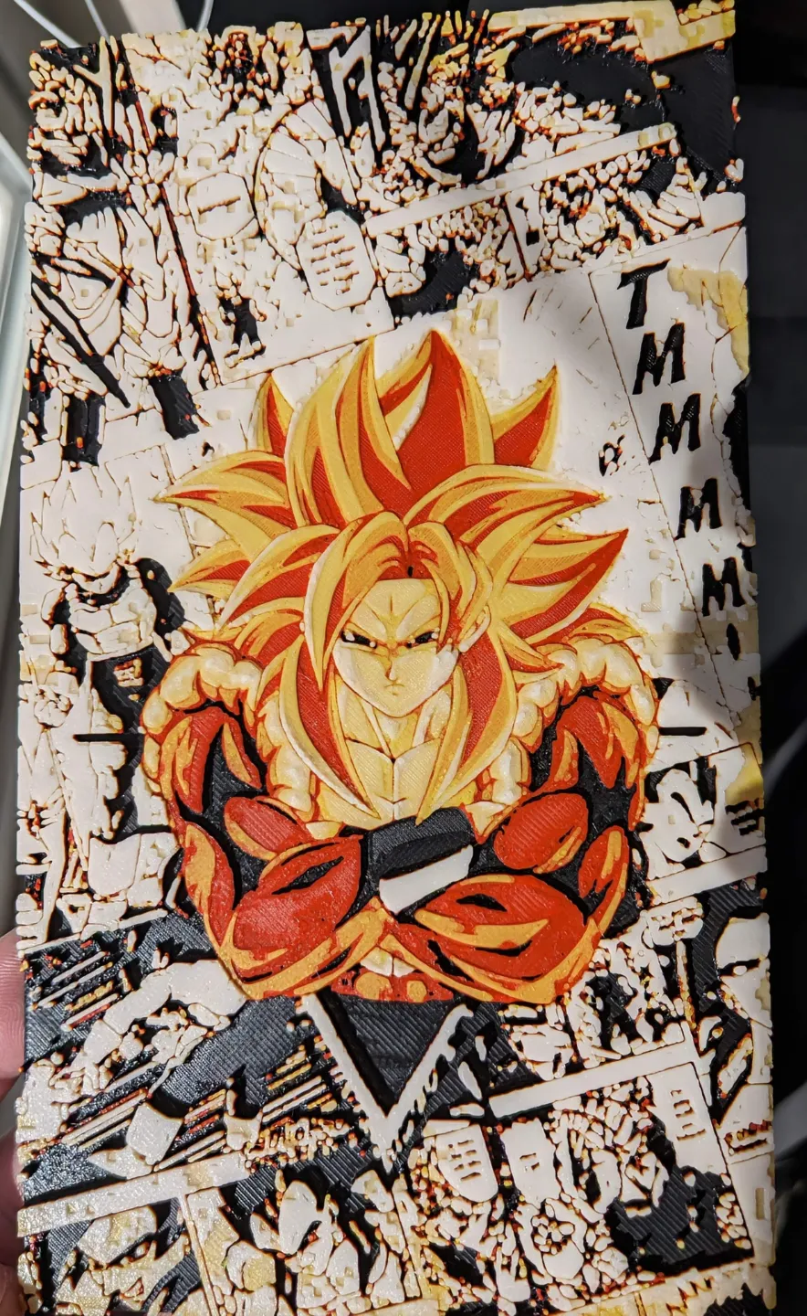 Gogeta SSJ4 Manga Panel Hueforge, photo 2 of 2 - Gogeta SSJ4 Manga Panel Hueforge Generative Art