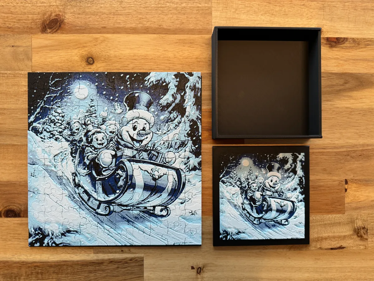 Frosty the Snowman - Sledding - Puzzle & Box Lid, photo 2 of 4 - Frosty the Snowman - Sledding - Puzzle & Box Lid Toys & Games