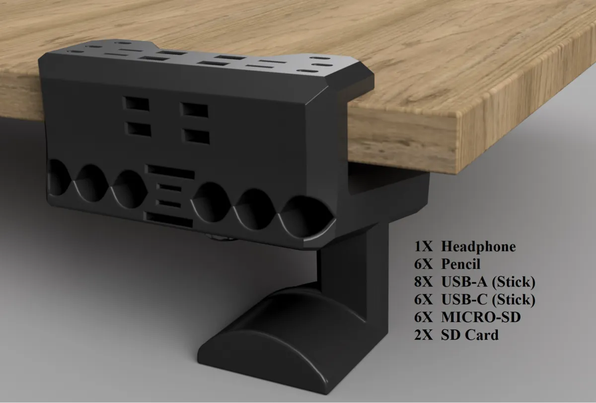 Desk Side Organizer + integrated Headphone Hanger - Office, in stock in India
