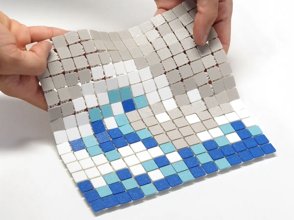 Pixel Art Chainmail Fabric Piece