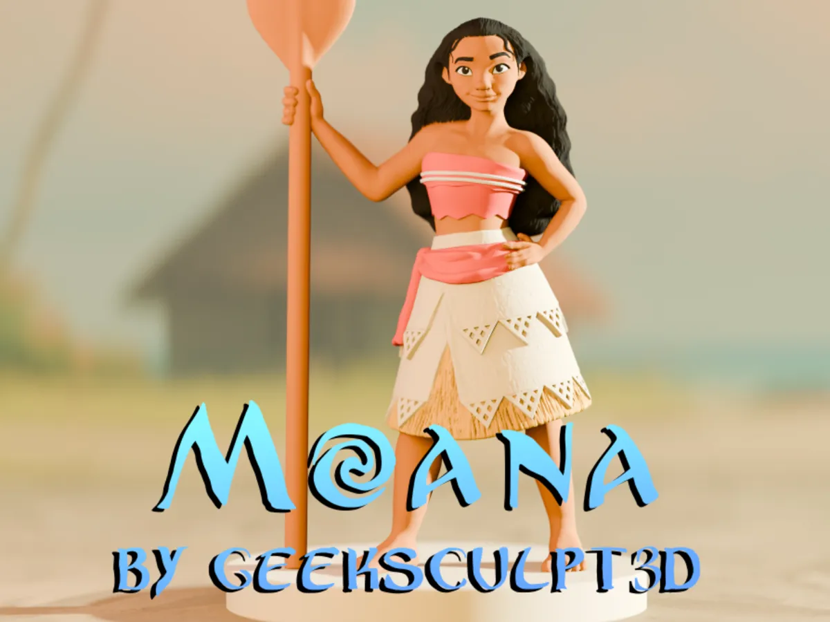 Moana Figurine, Disney Cartoon Fan Art
