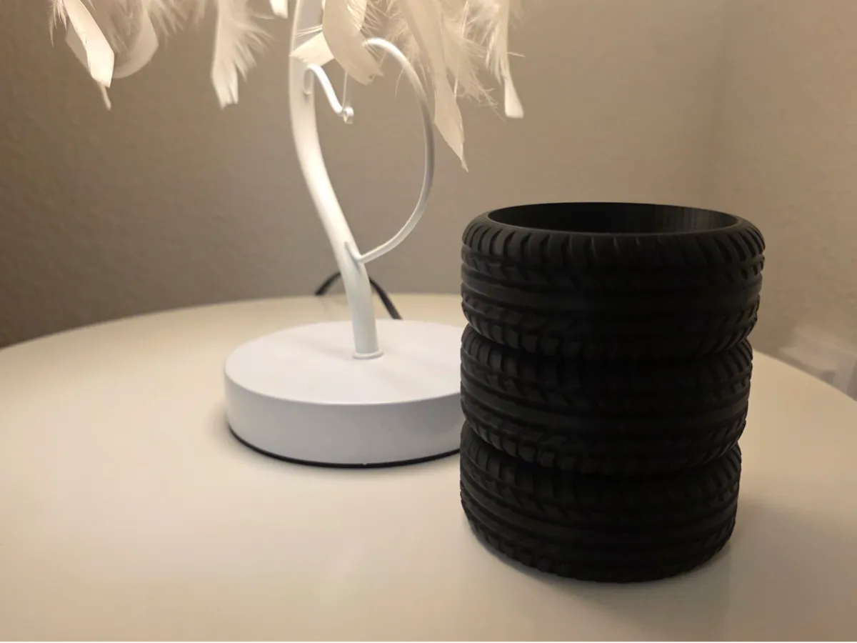 Car tire cup, pen holder