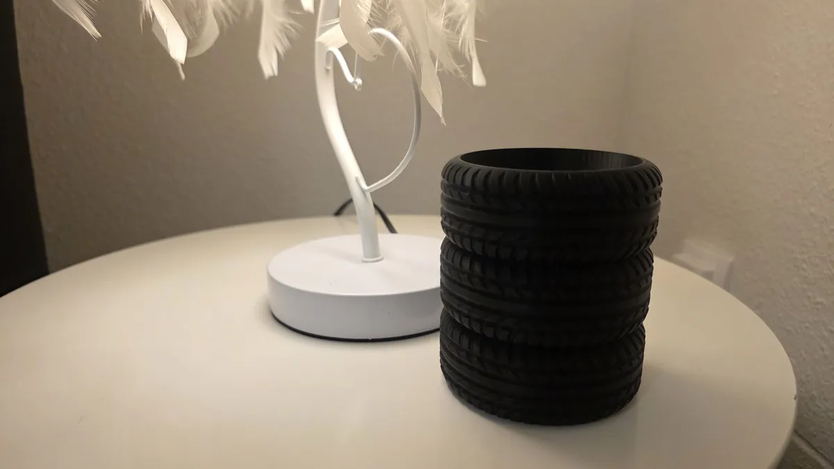 Car tire cup, pen holder, photo 3 of 4 - Car tire cup, pen holder Desk & Office