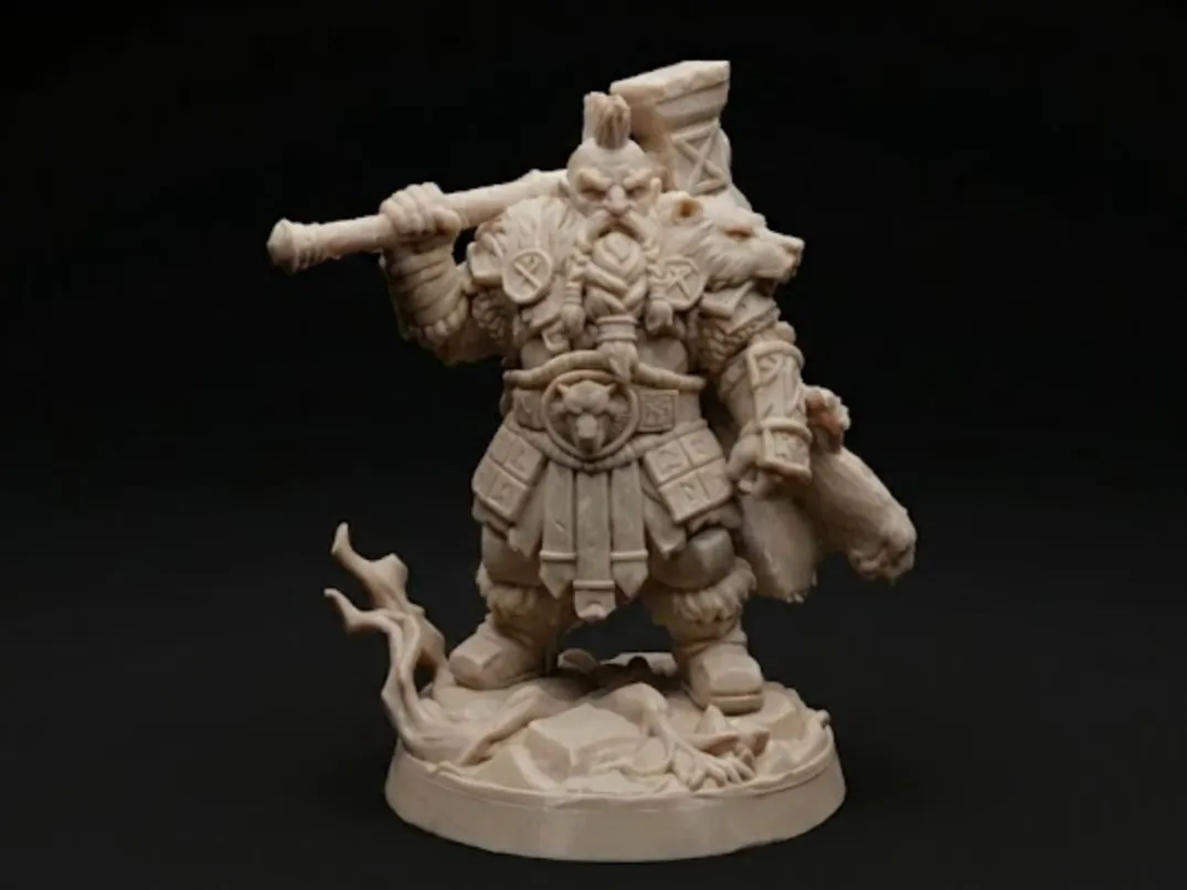 Dwarf Warrior Miniature - 32mm