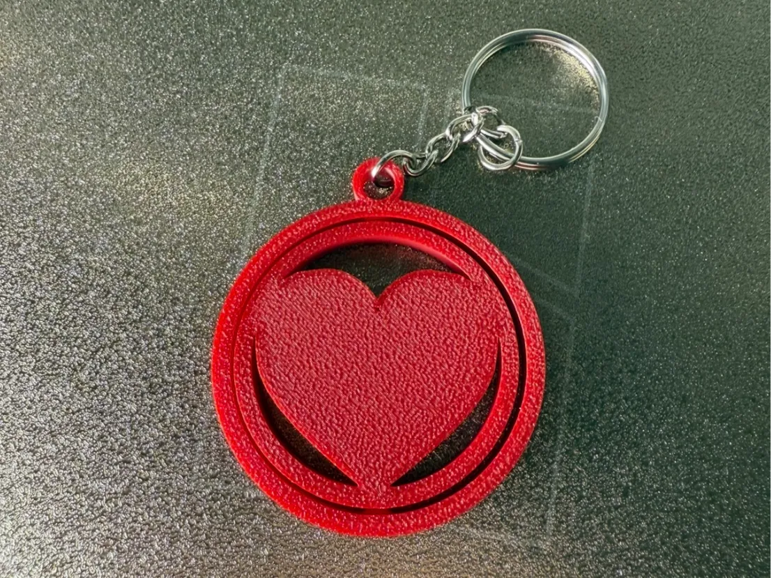 Spinning Heart Keychain