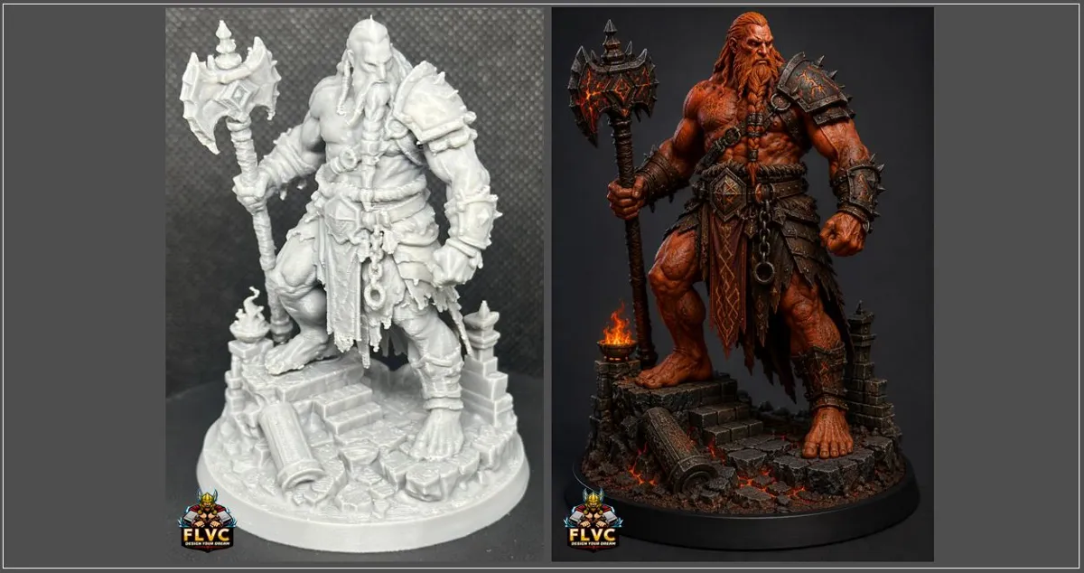 DnD Fantasy Fire Giant miniature, photo 3 of 4 - DnD Fantasy Fire Giant miniature Miniatures