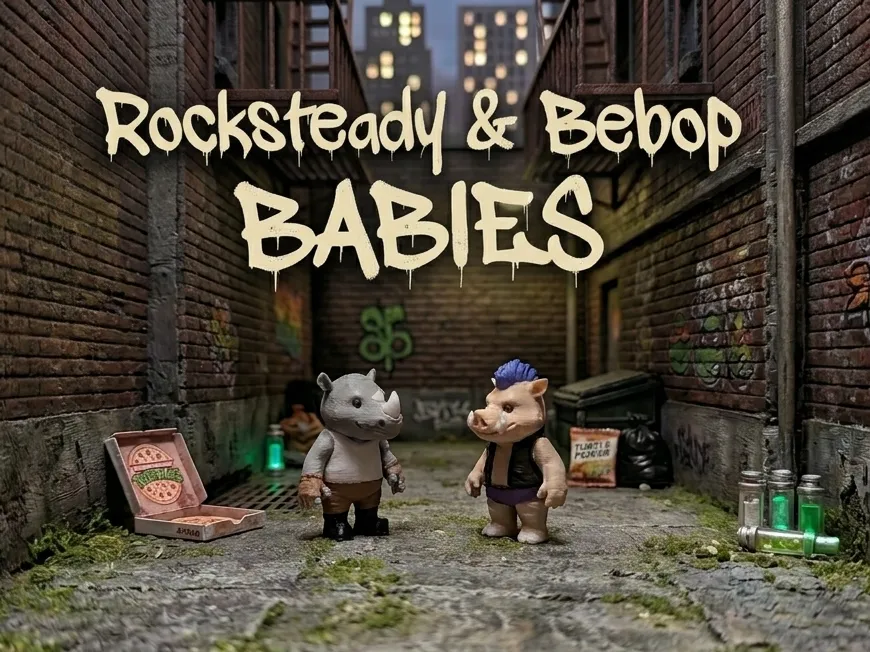 Rocksteady & Bebop Babies - Sea Animal Figurines, in stock in India