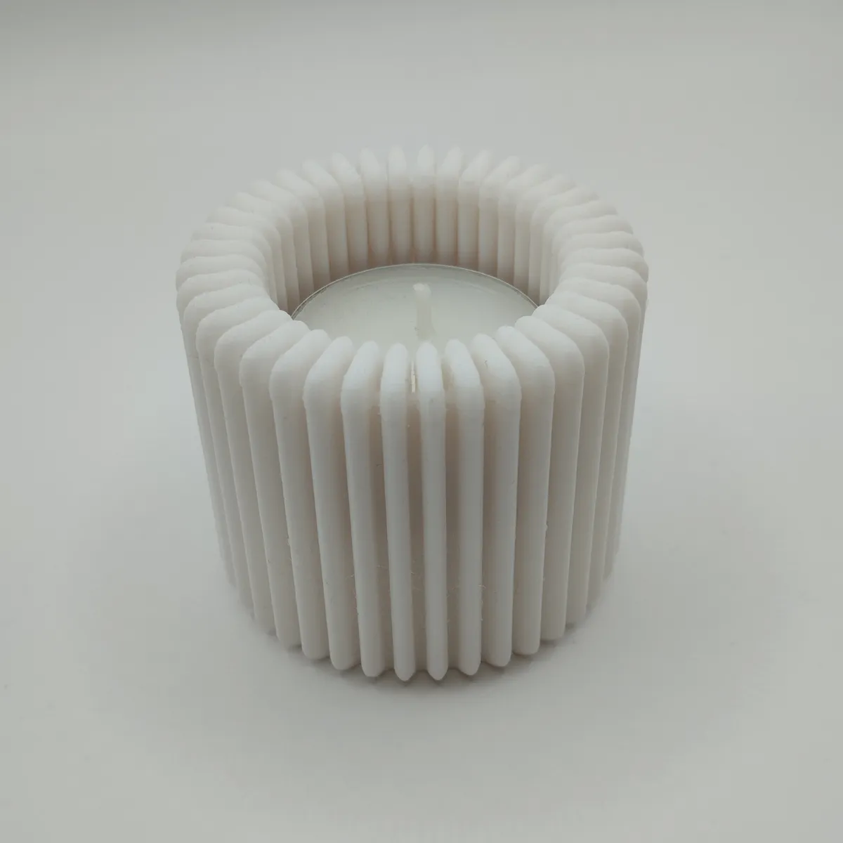 Modern Ribbed Design Candle, Tealight Holder, photo 3 of 4 - Modern Ribbed Design Candle, Tealight Holder Home Decor Items