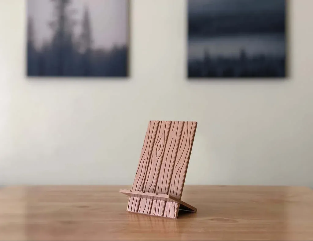 Simple Wood Look Phone Stand - Minimal & Modern Stands, in stock in India
