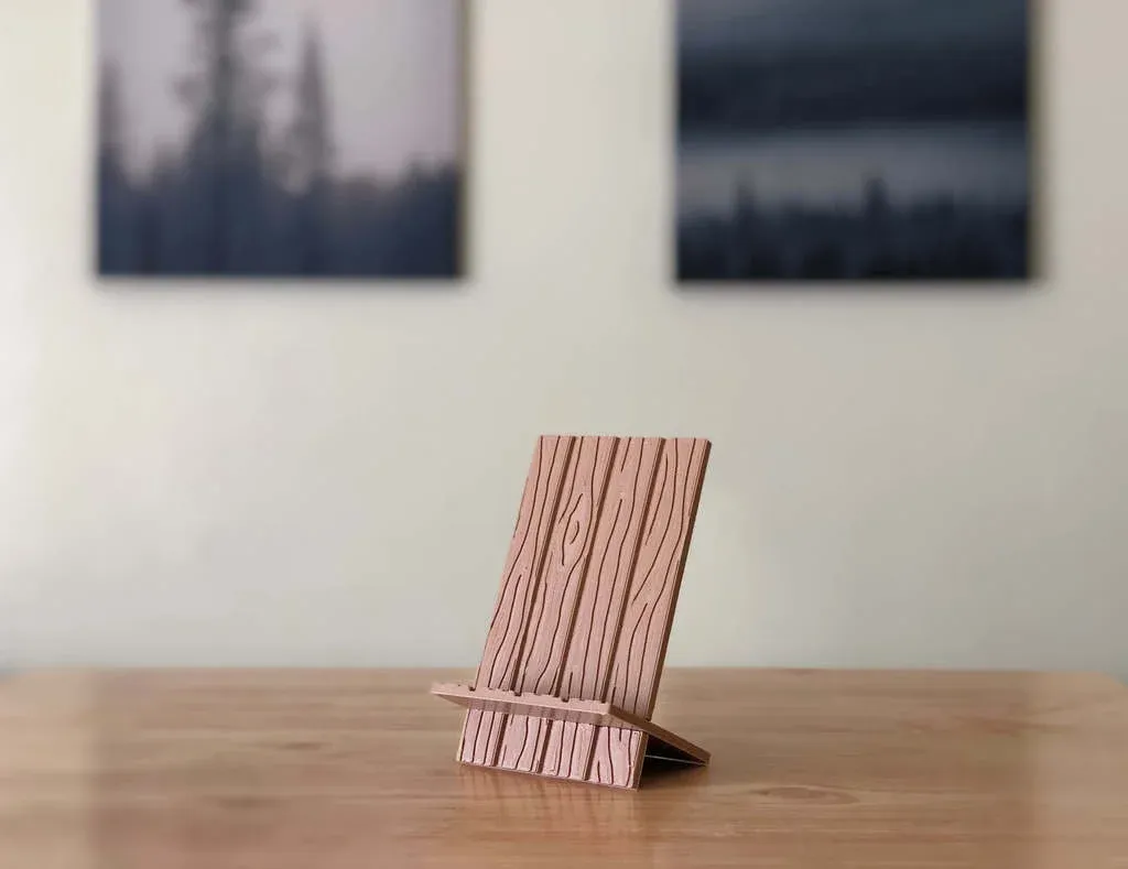 Simple Wood Look Phone Stand, photo 4 of 4 - Simple Wood Look Phone Stand Mobile & Device Accessories