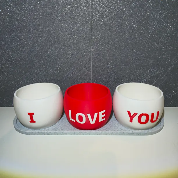 I love you planters with dripping tray, photo 3 of 3 - I love you planters with dripping tray Household