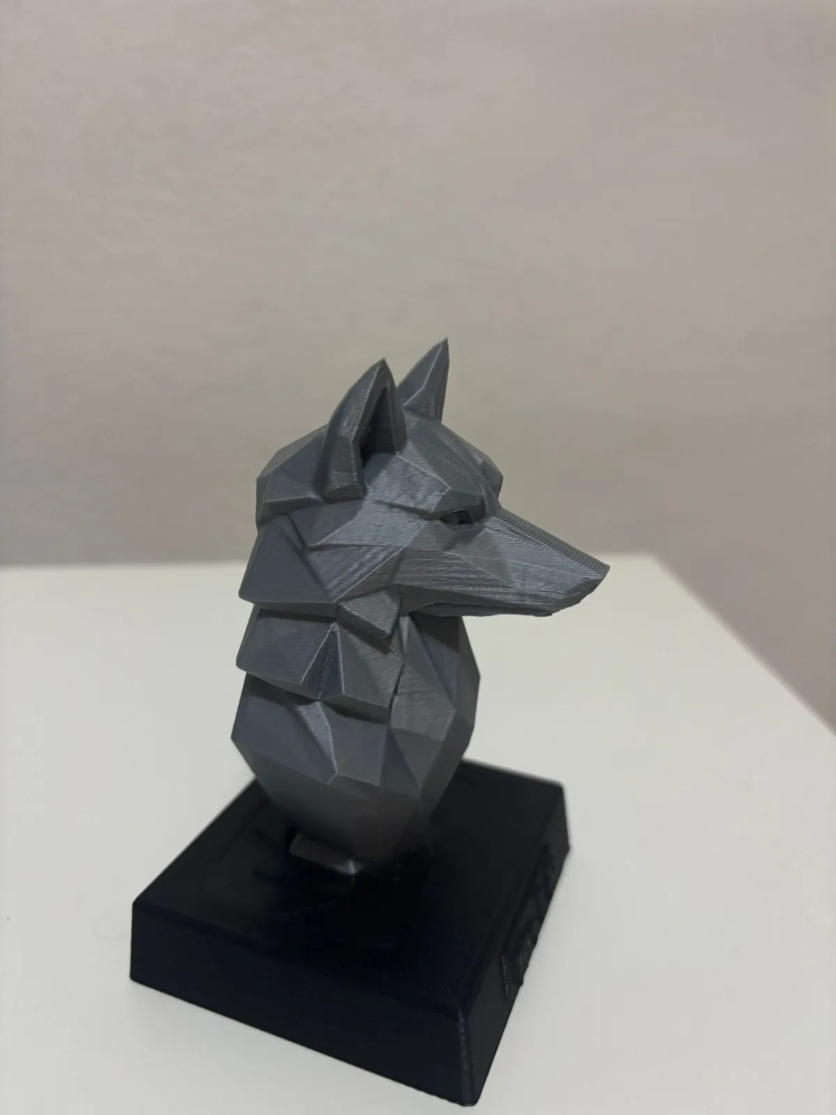 Low Poly Wolf Bust, Modern Desk Sculpture, photo 4 of 4 - Low Poly Wolf Bust, Modern Desk Sculpture Desk & Office