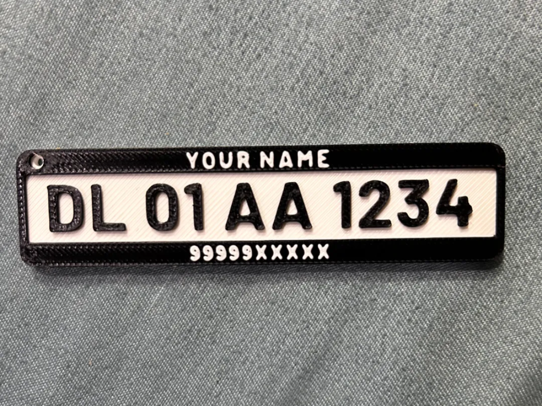 Customize Car & Bike Keychain with Name & Number