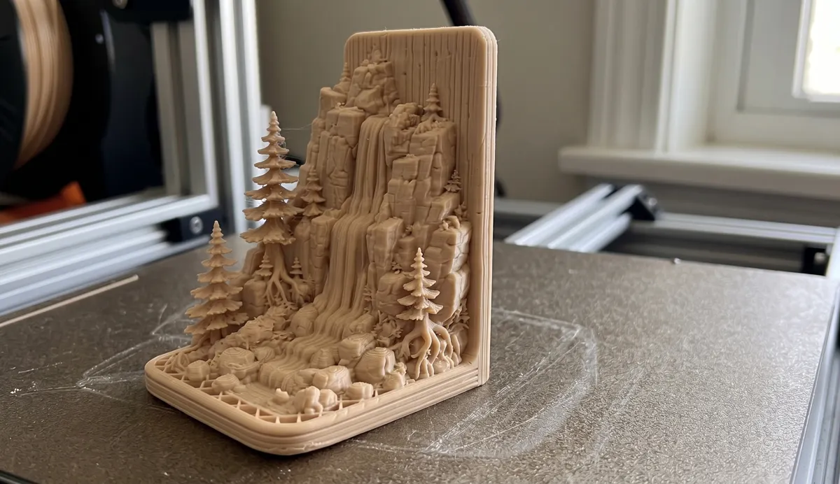 Waterfall Forest Bookend, Nature Book Holder, photo 3 of 3 - Waterfall Forest Bookend, Nature Book Holder Tools