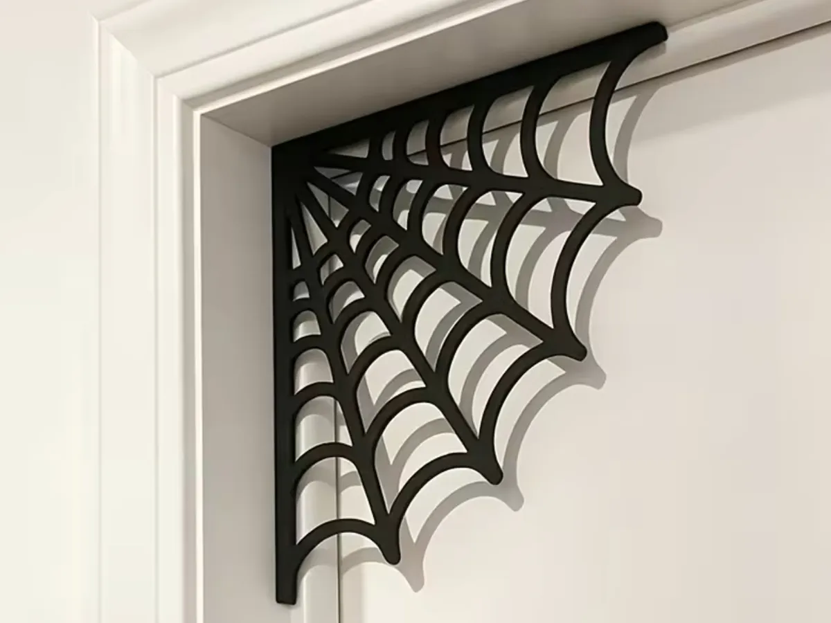 Halloween corner decoration spider web