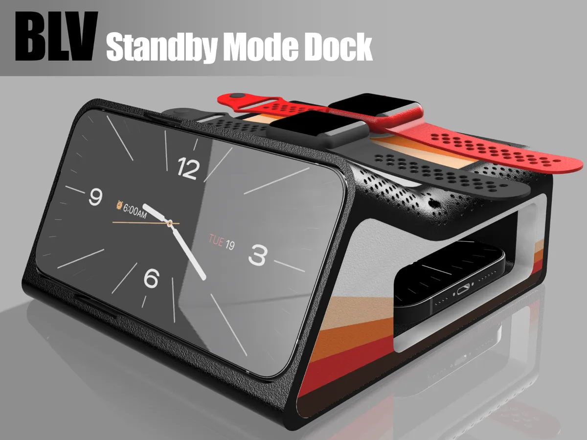 Dual iPhone and Watch Standby Dock, photo 2 of 4 - Dual iPhone and Watch Standby Dock Household
