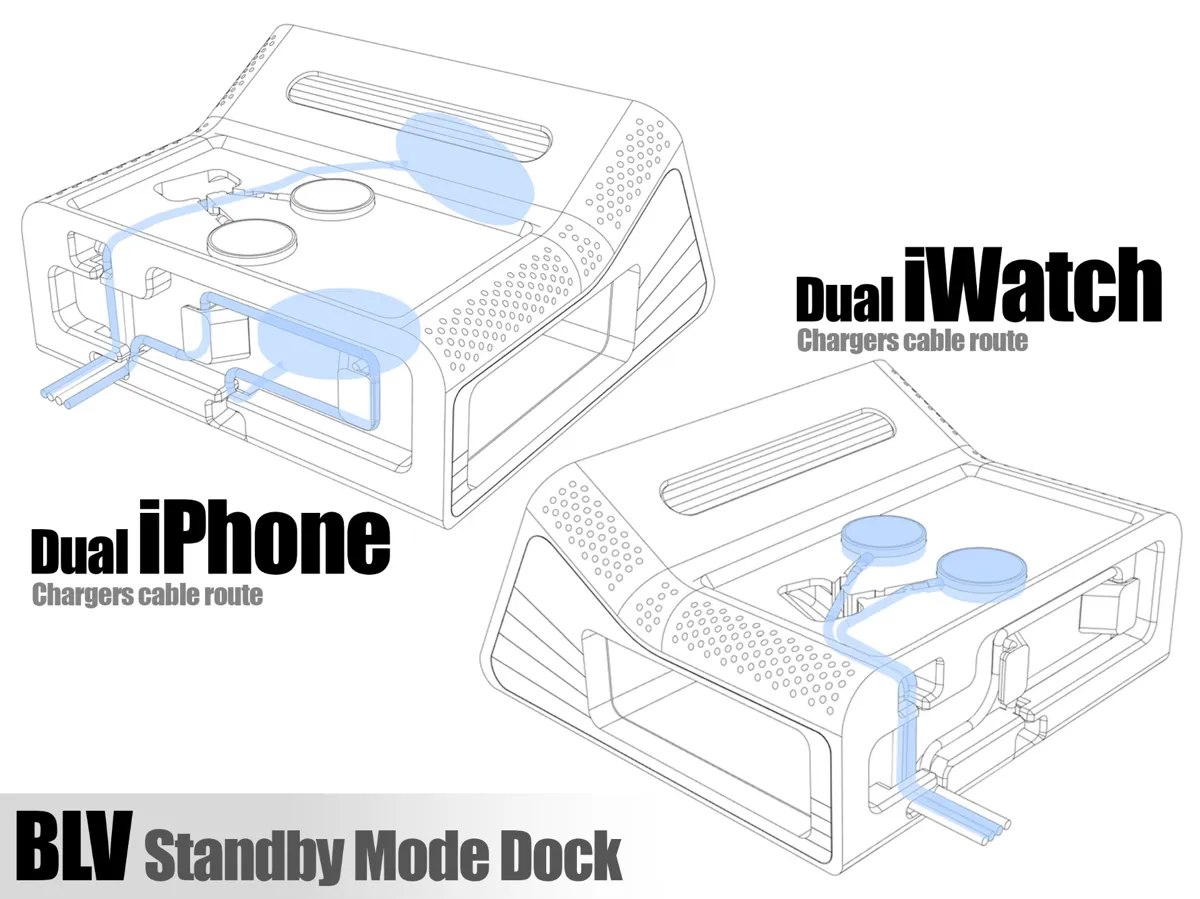Dual iPhone and Watch Standby Dock, photo 4 of 4 - Dual iPhone and Watch Standby Dock Household