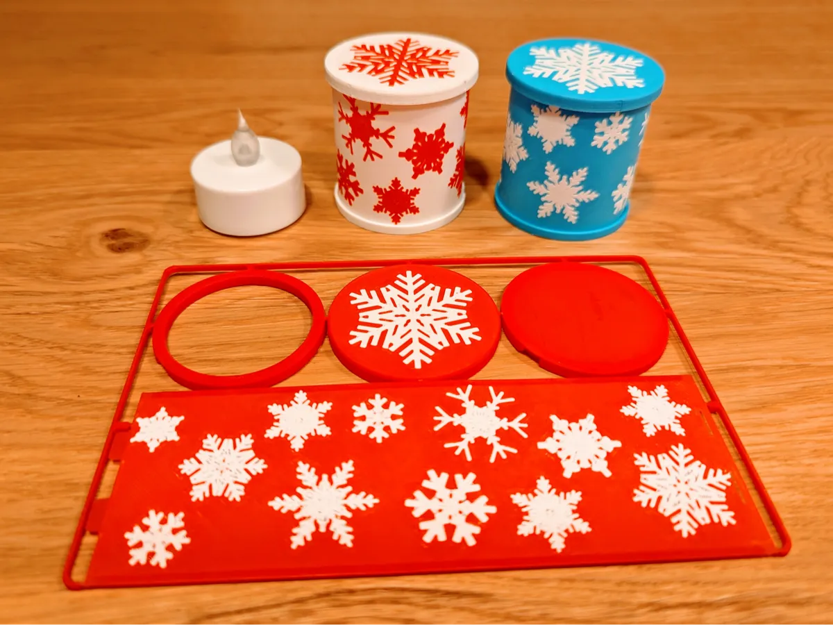 Snowflakes LED Lantern Card Kit 4x6" (10x15cm) - Lanterns, in stock