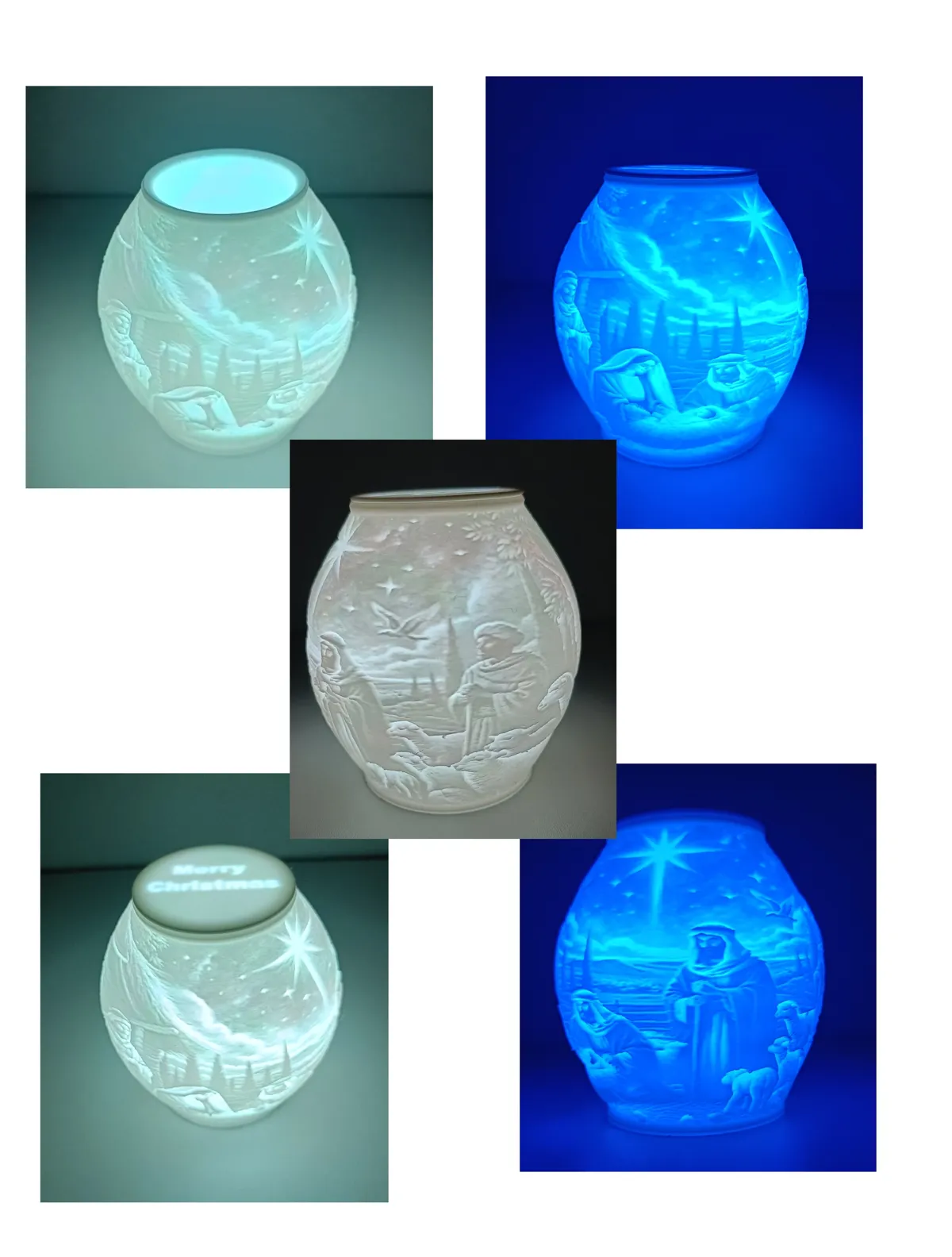Nativity Tealight Christmas Lithophane Lamp, photo 2 of 4 - Nativity Tealight Christmas Lithophane Lamp Spiritual & Festive