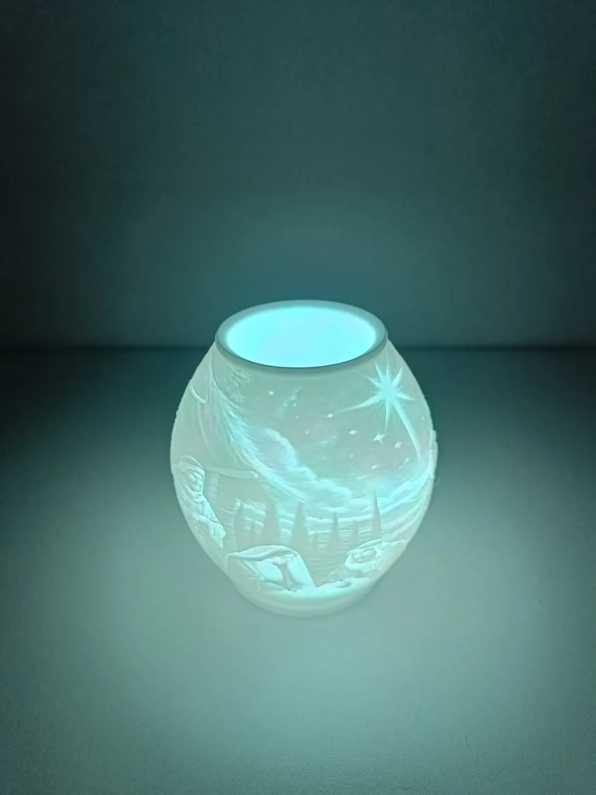 Nativity Tealight Christmas Lithophane Lamp, photo 4 of 4 - Nativity Tealight Christmas Lithophane Lamp Spiritual & Festive