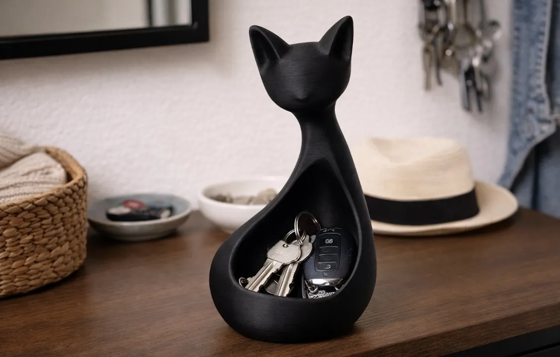 Cat Organizer, Key Holder / Mini Vase, photo 4 of 4 - Cat Organizer, Key Holder / Mini Vase Home Decor Items