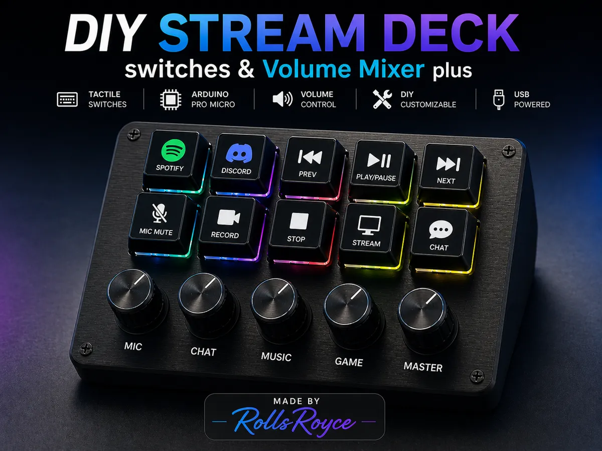 DIY Stream Deck, switches & Volume Mixer