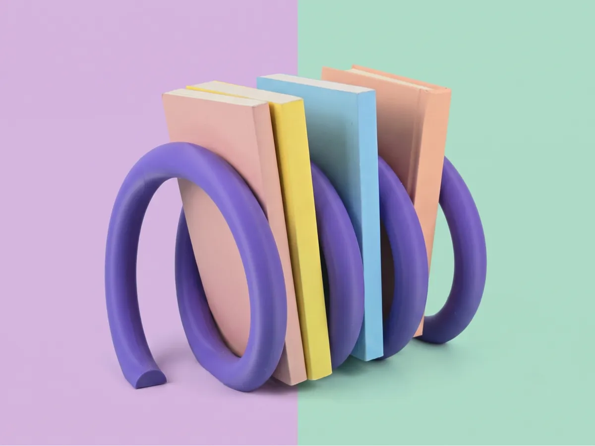 Funky Danish Pastel Coiled Book Retro Spiral Stand