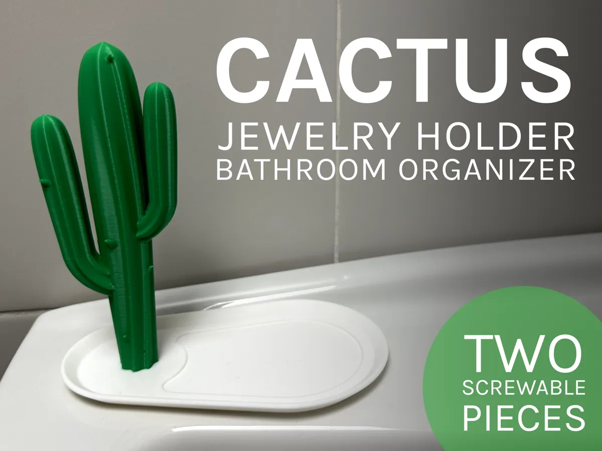 Cactus Bathroom Organizer and Jewelry Holder