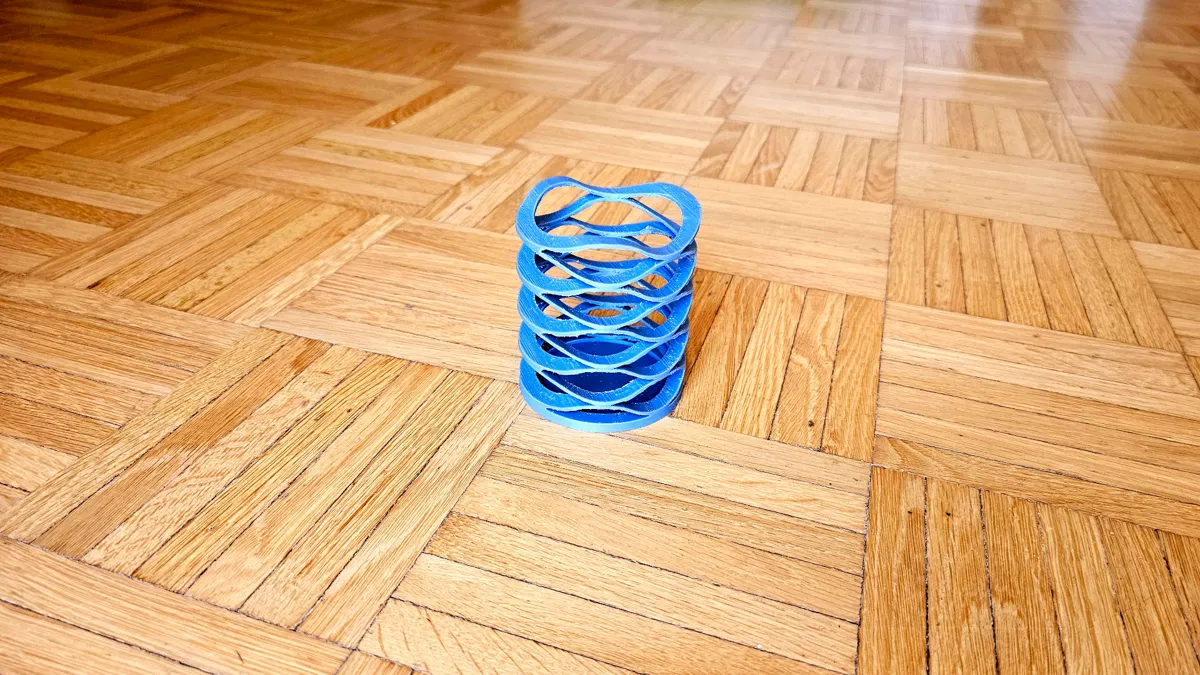 Stacked Wave Disc Spring Pen Holder, photo 4 of 4 - Stacked Wave Disc Spring Pen Holder Desk & Office