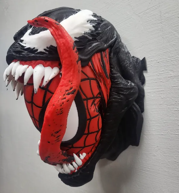 venomized spiderman multicolor bust